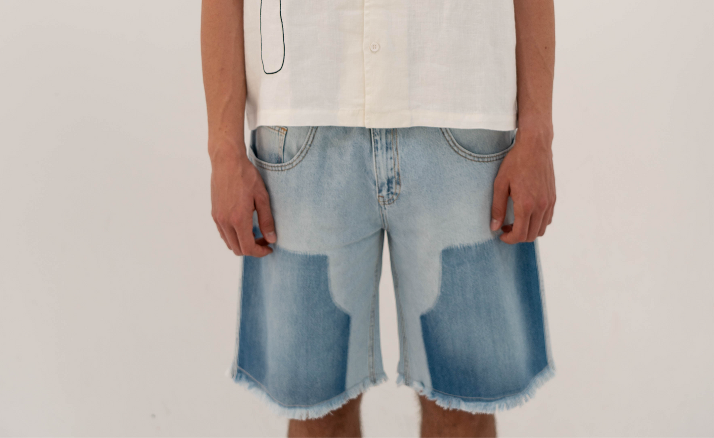 Denim Double Knee Illusion Shorts it