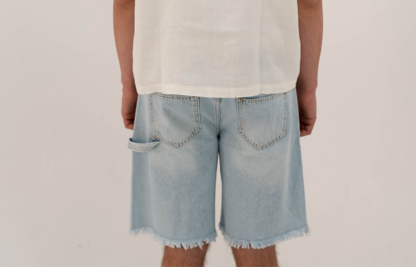 Denim Double Knee Illusion Shorts it