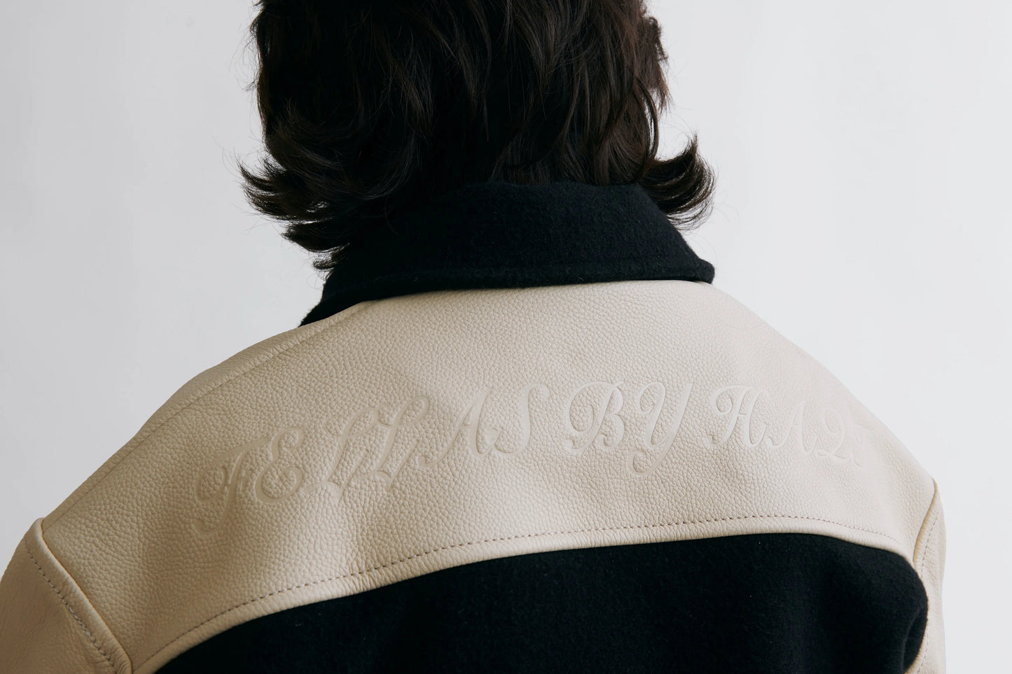 LEATHER EMBROIDERED VARSITY JACKET FELLASBYHAQI.COM