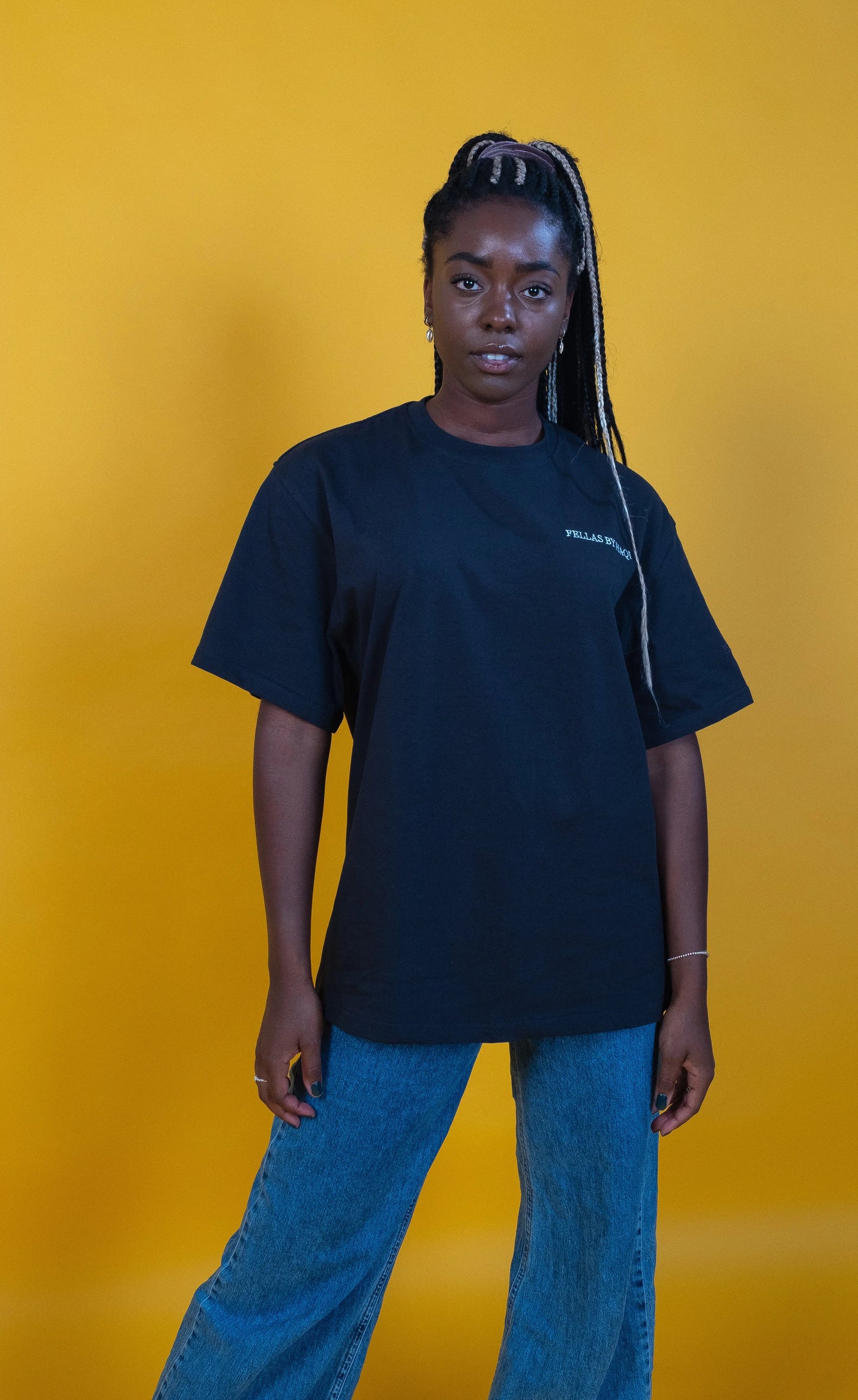 OVERSIZED FELLAS WORLD T-SHIRT BLACK FELLASBYHAQI.COM