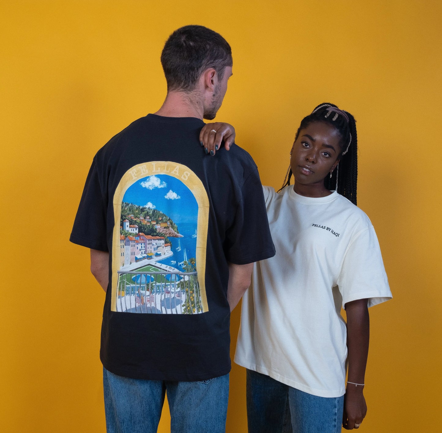 OVERSIZED FELLAS WORLD T-SHIRT CANNOLI CREAM FELLASBYHAQI.COM