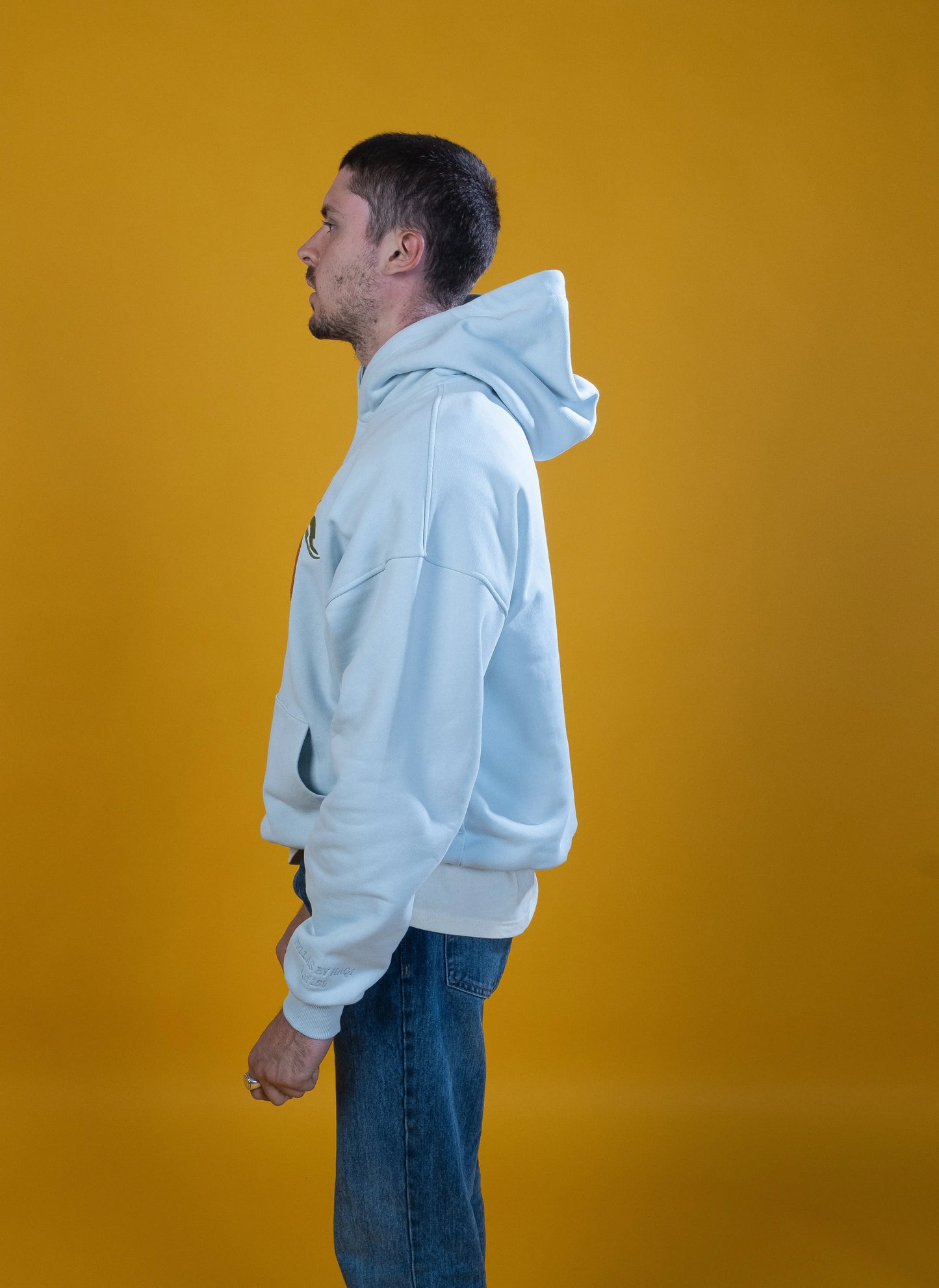 OVERSIZED ORANGE HOODIE BABY BLUE FELLASBYHAQI.COM