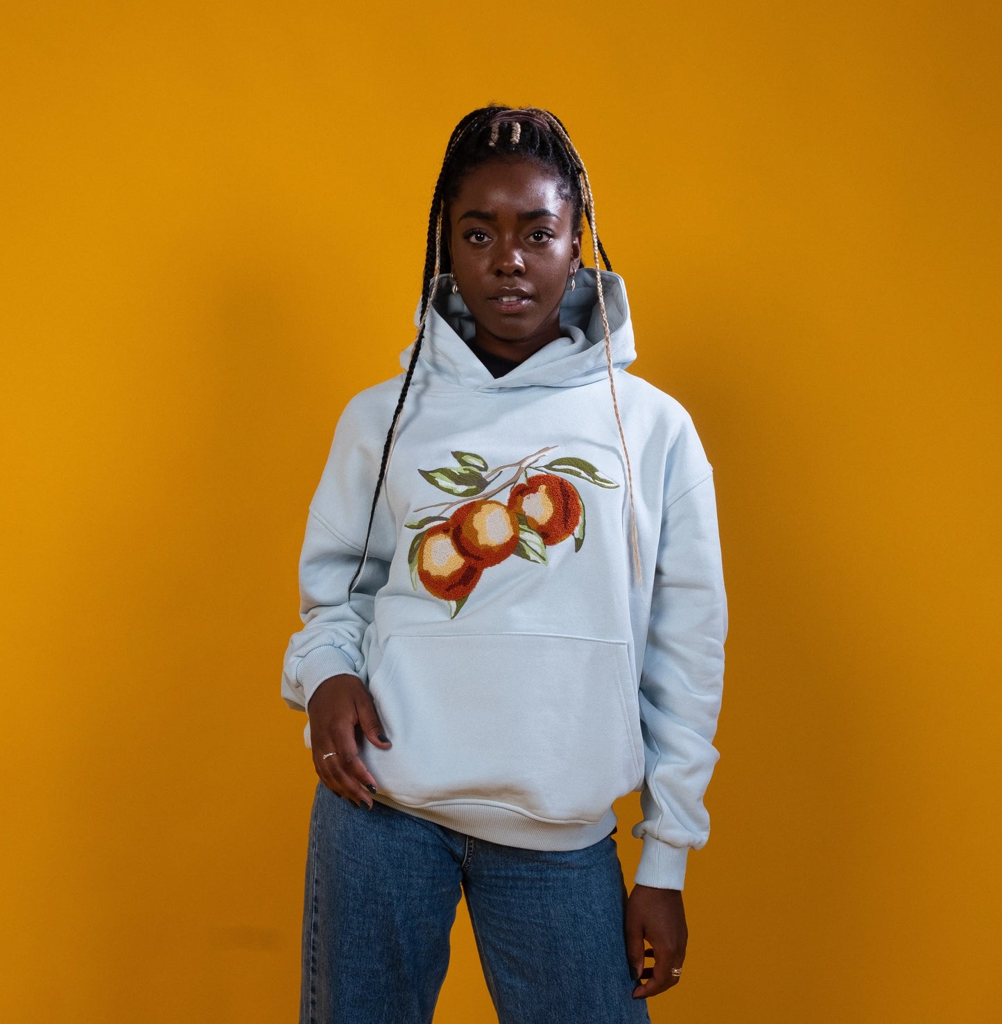 OVERSIZED ORANGE HOODIE BABY BLUE FELLASBYHAQI.COM