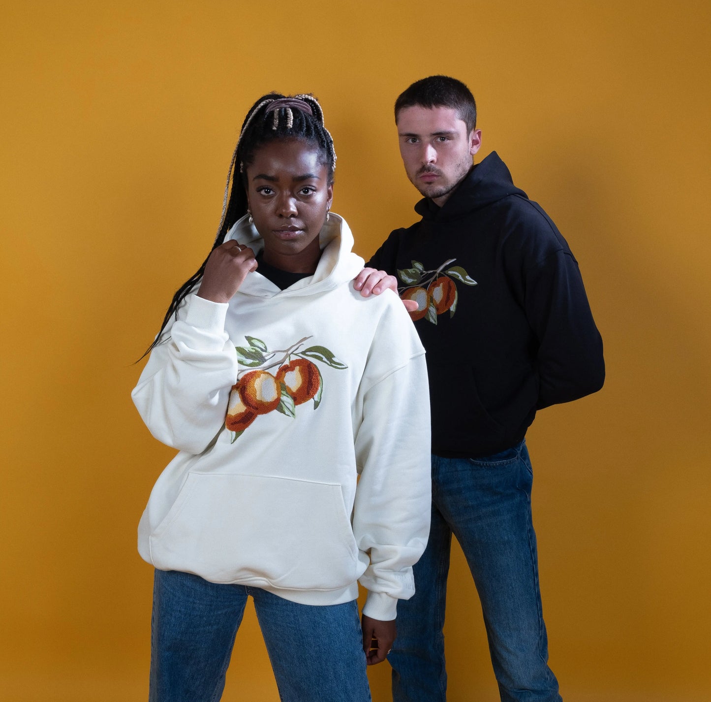 OVERSIZED ORANGE HOODIE BLACK FELLASBYHAQI.COM